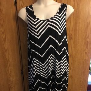 Chevron print tank dress plus 2X